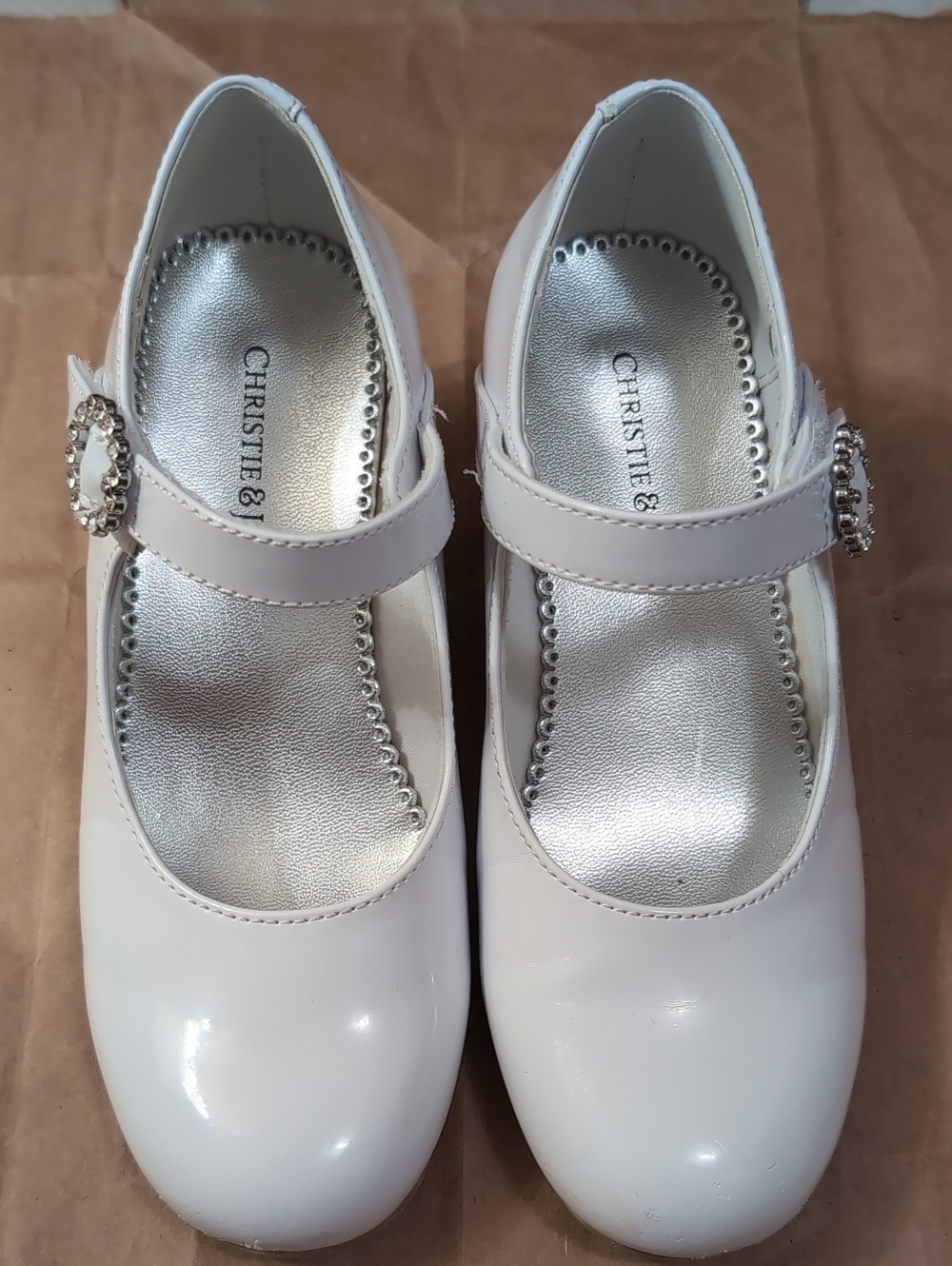 Christie & Jill Girls' White Dress Mary Jane Shoes